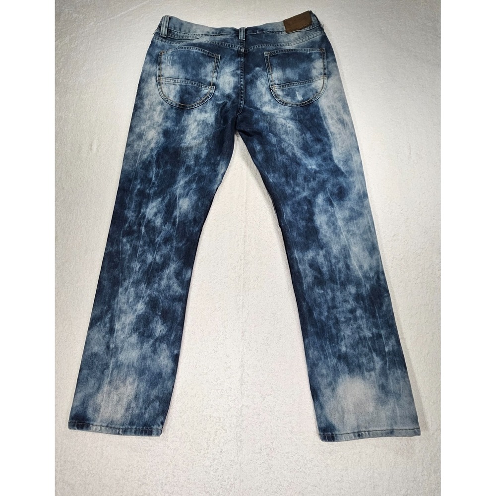 Parish Nation Jeans Mens 36 Blue Distressed Straight Leg Denim Pants
